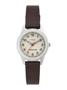 Timex Women Brass Dial & Leather Straps Analogue Watch TW4B25600JQ