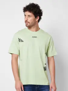 SPYKAR Graphic Printed Round Neck Relaxed Fit Cotton T-shirt