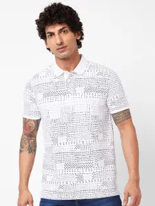 SPYKAR Printed Polo Collar Slim Fit T-shirt