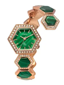 Timex Women Brass Embellished Dial & Straps Analogue Watch TWEL17901