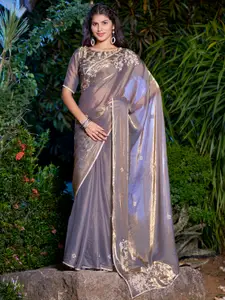 Saree mall Embellished Beads and Stones Pure Chiffon Sarees