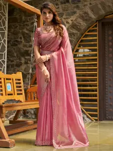 Saree mall Embellished Beads and Stones Organza Sarees