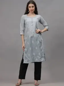 Seva Chikan Women Ethnic Motifs Embroidered Chikankari Handloom Kurta
