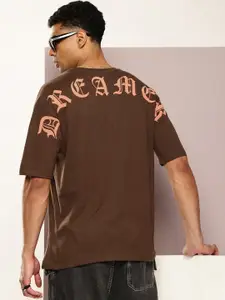 Kook N Keech Typography Printed Drop-Shoulder Sleeves Pure Cotton Oversized T-shirt