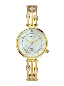 Timex Women Brass Embellished Dial & Straps Analogue Watch TWEL16004