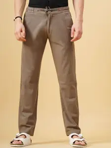 PAUL STREET Men Solid Relaxed Regular Fit Trousers