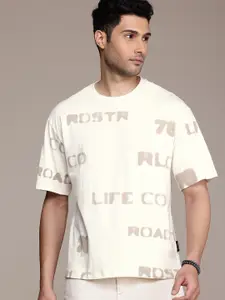The Roadster Life Co. Brand Logo Printed Relaxed Fit Pure Cotton T-shirt