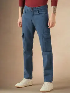 Dennis Lingo Men Relaxed Fit Mid-Rise Clean Look Cotton Cargo Jeans