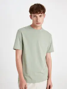 DeFacto Men Drop-Shoulder Sleeves Raw Edge T-shirt