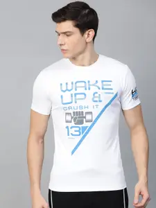 HRX by Hrithik Roshan Men White & Blue Training Regular Fit T-shirt