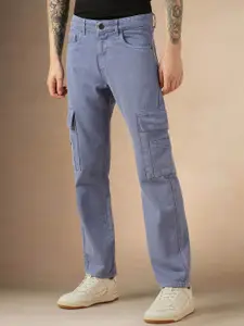 Dennis Lingo Men Relaxed Fit Mid-Rise Clean Look Cotton Cargo Jeans