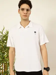 Thomas Scott Men Solid Polo Collar Cotton Relaxed Fit T-Shirt