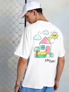 HIGHLANDER Relaxed Fit Graphic Printed Drop-Shoulder Sleeves T-shirt