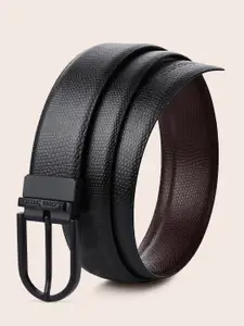 LOUIS STITCH Men Textured Leather Reversible Formal Belt