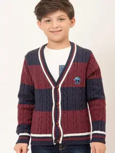 One Friday Boys Colourblocked Striped Pullover