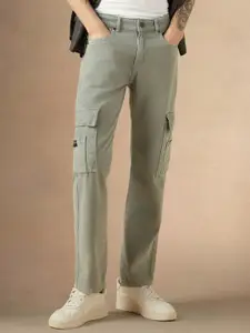Dennis Lingo Men Relaxed Fit Mid-Rise Clean Look Cotton Cargo Jeans