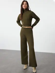 Trendyol High Neck Acrylic Top With Trousers