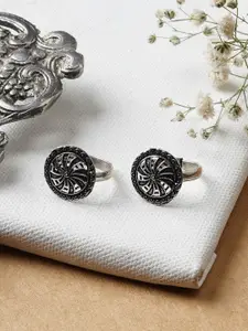 TEEJH Naaz Oxidised Toe Rings