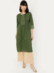 max Geometric Printed Regular Cotton Straight Kurta