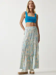 Happiness istanbul Floral Tiered Maxi Skirts