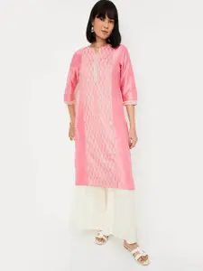 max Floral Embroidered Sequinned Regular Straight Kurta