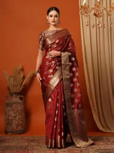 KALINI Woven Design Zari Pure Silk Kanjeevaram Saree