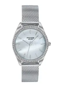 Sonata Women Embellished Dial & Bracelet Style Straps Analogue Watch SP80078SM01WF