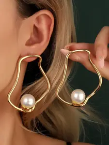 SALTY Pitted Pearl Beaded Contemporary Drop Earrings