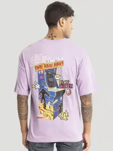 Snitch Men Printed Drop-Shoulder Sleeves T-shirt