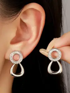 SALTY Gold-Plated Contemporary Oxidised Drop Earrings