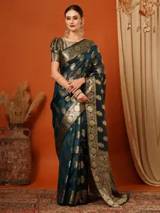 KALINI Woven Design Zari Pure Silk Kanjeevaram Saree