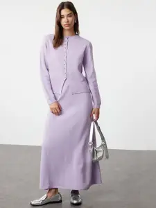 Trendyol Round Neck Acrylic Top With Skirt