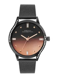 French Connection Women Embellished Dial & Stainless Steel Strap Analogue Watch FCN082BM