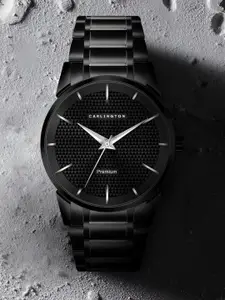 CARLINGTON Men Brass Patterned Dial & Stainless Steel Bracelet Style Straps Analogue Chronograph Watch IGP