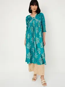 Max x Kalki  Women Floral Print Alia Cut Kurta