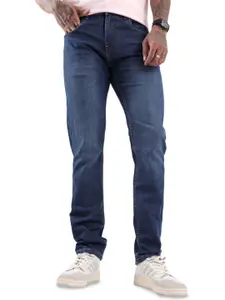 WROGN Men Slim Fit Low Distress Light Fade Jeans