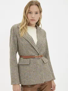 Trendyol Checked Open Front Blazers