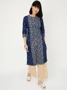max Floral Printed Cotton Straight Kurta