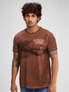 SPYKAR Men Raw Edge Slim Fit T-shirt