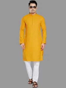 DIVISIVE Floral Embroidered Sequinned Mandarin Collar Kurta With Trousers