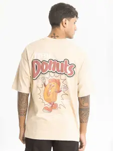 Snitch Men Printed Drop-Shoulder Sleeves T-shirt