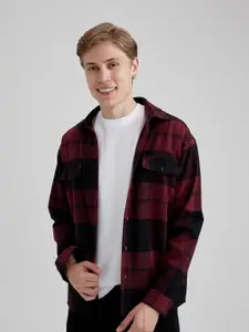 DeFacto Men Buffalo Checks Opaque Checked Casual Shirt