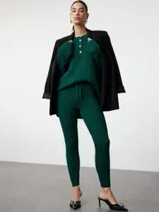 Trendyol Striped Round Neck Top & Trouser