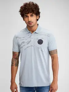 SPYKAR Men Polo Collar Applique Slim Fit T-shirt