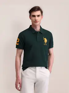 U.S. Polo Assn. Men Printed Polo Collar Slim Fit T-shirt