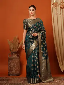 KALINI Woven Design Zari Pure Silk Kanjeevaram Saree