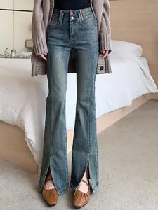 StyleCast Women Flared High-Rise Light Fade Jeans