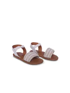 Minesole Girls Embellished Open Toe Flats