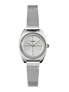 Timex Women Brass Mother of Pearl Dial & Stainless Steel Bracelet Style Straps Analogue Watch TW2T37700UJ
