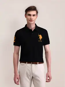 U.S. Polo Assn. Men Printed Polo Collar Slim Fit T-shirt